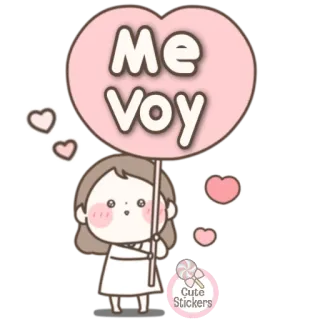 🍭 be1e76e0 Me voy girl, cute, leaving, goodbye, hearts telegram sticker