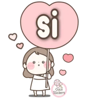 🍭 dc74fc3a si cartoon, girl, hearts, cute, lollipop, affirmative telegram sticker