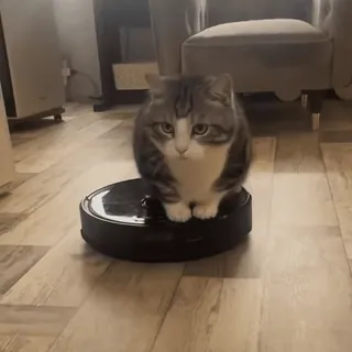 😼 6131504d кот, пылесос, робот-пылесос, домашнее животное, питомец, животные, поездка telegram sticker