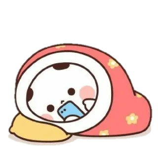 🍯 1c8b7b19 koc, słodki, kawaii, miś, kreskówka, telefon, śpiący telegram sticker