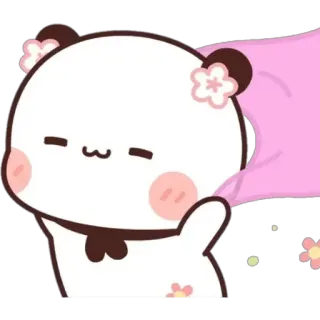 🍯 7e9af296 uroczy, panda, kawaii, naklejka, kreskówka, kwiat telegram sticker