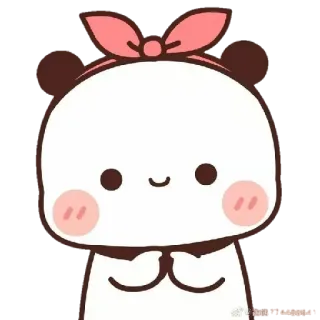 🍯 899ea036 Kreskówka, Słodkie, Panda, Kawaii, Naklejka, Zwierzę, Kokarda telegram sticker