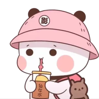 🍯 a002cfeb 仙女水
影 Kreskówka, Napój, Uroczy, Postać, Panda, Bubble tea telegram sticker