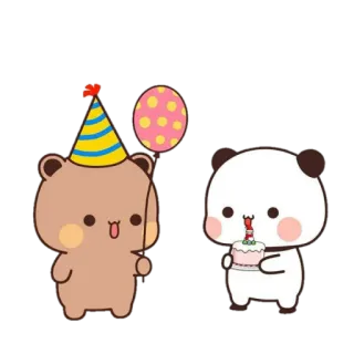 🎉 ffd05869 beren, verjaardag, viering, schattig, dieren, feest telegram sticker