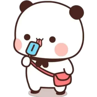 😜 9384edb4 Panda, Kreskówka, Słodkie, Lizak, Kawaii, Niedźwiedź, Zwierzę telegram sticker