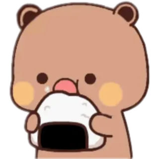 🍙 5452e978 beruang, bola nasi, onigiri, imut, kawaii, binatang, makanan whatsapp sticker