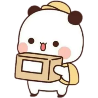 📦 8095614b Panda, Kartun, Lucu, Binatang, Pengiriman, Kotak whatsapp sticker
