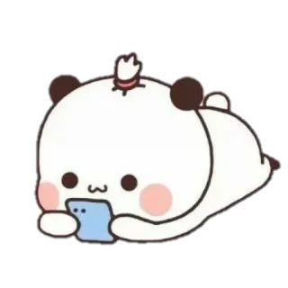 😌 29d67cac Panda, Animal, Lindo, Dibujos animados, Kawaii, Móvil, Jugando, Personaje whatsapp sticker