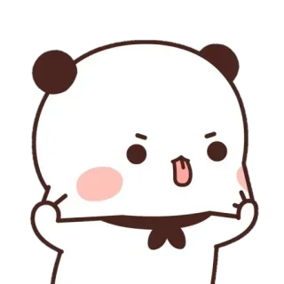 😠 5e649cc3 Panda, Dibujo animado, Enojado, Grosero, Lindo, Oso, Sacando la lengua whatsapp sticker