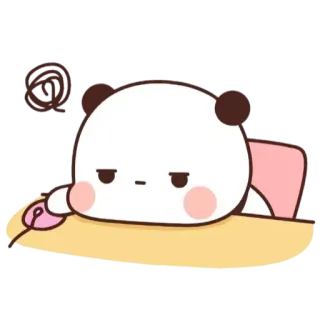 😞 6e448e8f Panda, Lindo, Dormilón, Dibujos animados, Animal, Perezoso whatsapp sticker