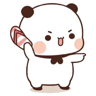 😠 71dc9cea Panda, Dibujo animado, Mono, Animal, Pegatina, Caprichoso, Divertido whatsapp sticker