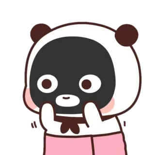 🌚 ca331a98 Panda, Mono, Animal, Dibujo animado, Kawaii, Pegatina whatsapp sticker