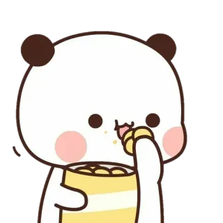 😋 e525c06b Panda, Comiendo, Lindo, Snack, Dibujos animados, Animado whatsapp sticker