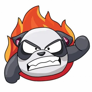 😡 05c6f730 Panda, Marah, Api, Kartun, Binatang, Emosi, Api telegram sticker