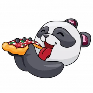 🍕 5bc58c59 panda, pizza, makan, kartun, hewan, makanan, imut, stiker telegram sticker
