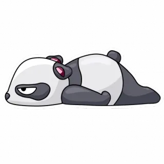 😖 981cbd4c panda, malas, binatang, kartun, imut, mengantuk, berbaring telegram sticker