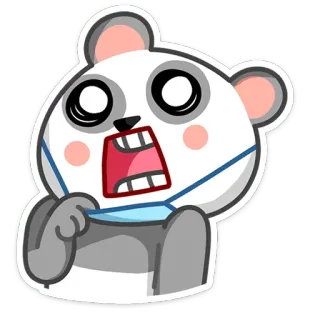 😡 de3826d6 Panda, Masker, Kartun, Covid, Marah whatsapp sticker