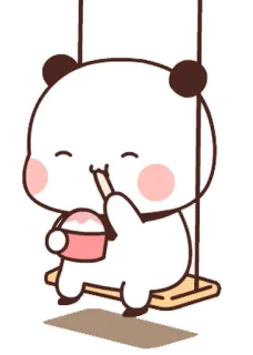 🐍 0225c4f6 panda, fofo, balanço, kawaii, desenho animado, animal, urso telegram sticker