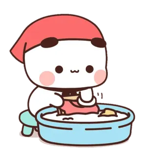 🐍 3038ac66 fofo, personagem, desenho animado, lavando, kawaii telegram sticker