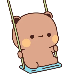 🐍 42ba1b8d urso, balanço, fofo, desenho animado, animal, kawaii, adesivo telegram sticker