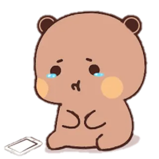 🐍 4dae64dd urso, chorando, triste, desenho animado, adesivo, telefone, emoji telegram sticker