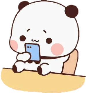 🐍 dfe5c95d Panda, Desenho animado, Animal, Fofo, Telefone, Sentado telegram sticker