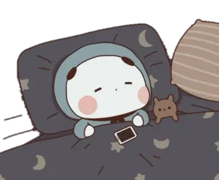 🍼 4fb02123 睡眠, 睡觉, 卡通, 可爱, 床, 枕头, 毯子, 手机 telegram sticker