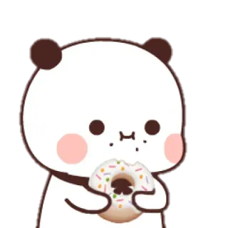🍼 b7ea1a9e 熊猫, 甜甜圈, 可爱, 动物, 甜, 食物 telegram sticker