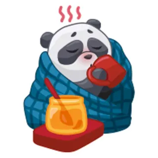 😔 6c4d2ac9 Panda, Malato, Malato, Miele, Raffreddore, Influenza telegram sticker
