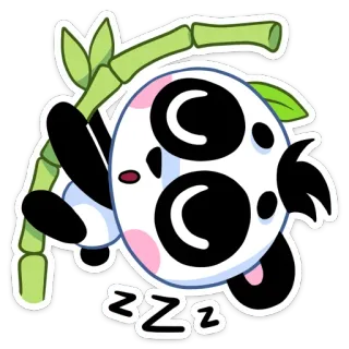 😴 646af705 zzz panda, sleeping, cute, animal, cartoon, bamboo, kawaii whatsapp sticker