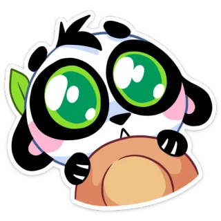🥺 70555be9 panda, cute, sticker, kawaii, cartoon, animal, green eyes whatsapp sticker