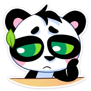 ☹️ c897d1d0 panda, cute, cartoon, sticker, emoticon, sad, bored, exhausted whatsapp sticker