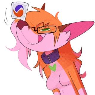 🧼 03f2fd14 Cartoon, Fuchs, Katze, Süß, Brille telegram sticker