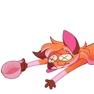 ☕️ 11b5d0f7 Cartoon, Fuchs, Erschöpft, Müde, Figur telegram sticker