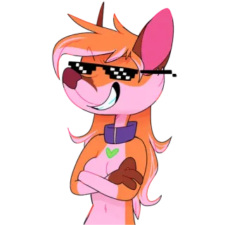 😎 1ebda80b fuchs, brille, cartoon, figur, tier, arrogant telegram sticker