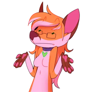 😐 31f53abf anthropomorph, Furry, Fuchs, Schulterzucken, verwirrt, Cartoon telegram sticker