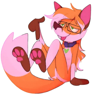 🌳 334165b3 fuchs, anthropomorph, cartoon, brille, fell telegram sticker