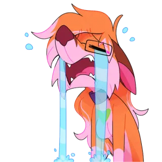 😭 4df21fa6 weinen, traurig, Cartoon, Hund, Brille, Tränen telegram sticker