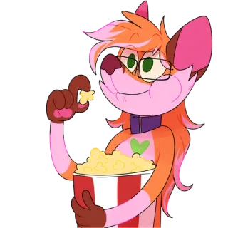 🍿 4e8c7b87 fuchs, popcorn, cartoon, figur, tier, anthropomorph telegram sticker
