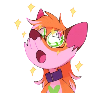 ✨ 62066ef8 Cartoon, Niedlich, Fell, Tier, Fröhlich telegram sticker