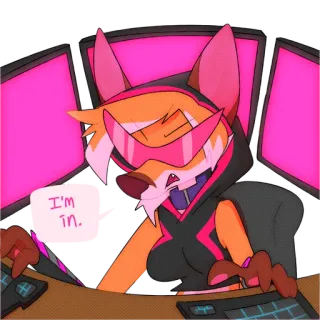 💻 655c5b1e I'm in. fuchs, anthropomorph, computer, gamer, brille, hoodie telegram sticker