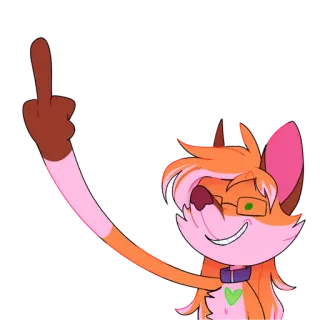 🖕 9d359b63 sticker, cartoon, mittelfinger, beleidigend, anthropomorph, fuchs telegram sticker