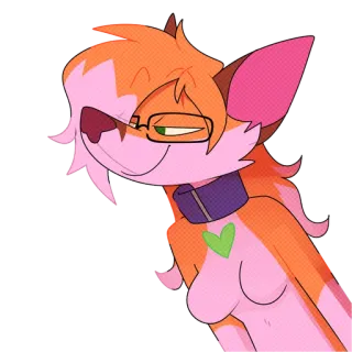 😏 cc233fa6 Furry, Anthropomorph, Fuchs, Tier, Brille, Herz telegram sticker