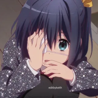 ✨ 1a308113 editbykeith Anime, Mädchen, Charakter, Glitzer, Augenklappe telegram sticker