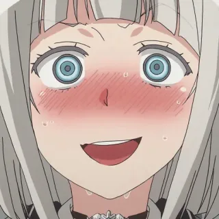 😀 4a7eb431 Anime, Cartoon, Erröten, Fröhlich, Aufgeregt, Mädchen telegram sticker