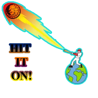 😜 67812a42 HIT IT ON! bisbol, pukulan, bumi, dunia, olahraga, permainan whatsapp sticker