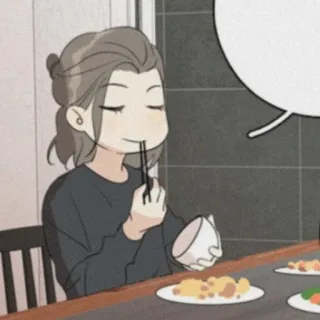 🎞 83042abf 食事, 箸, アジア料理, 漫画, キャラクター, 食べ物 whatsapp sticker