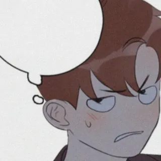 🎞 844f657c 漫画, 怒り, 顔, 考え中, 表情 whatsapp sticker