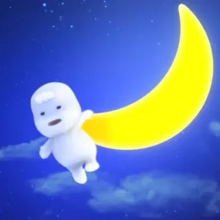 👶 b2e81d8e พระจันทร์, เด็กทารก, กลางคืน, ดาว, การ์ตูน, น่ารัก, แปลก telegram sticker