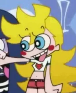 🌟 284a021f Panty Anarchy Panty & Stocking with Garterbelt Anime, Dziewczyna, Kreskówka, Blondynka, Postać telegram sticker